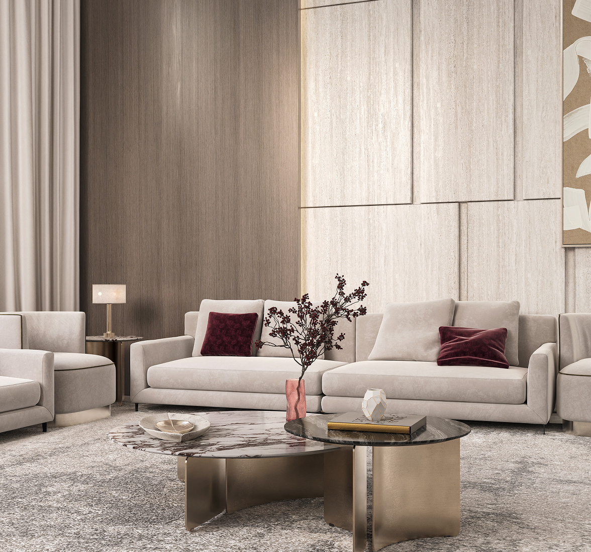 A modern luxury villa residential interior design featuring carport in Dubai.