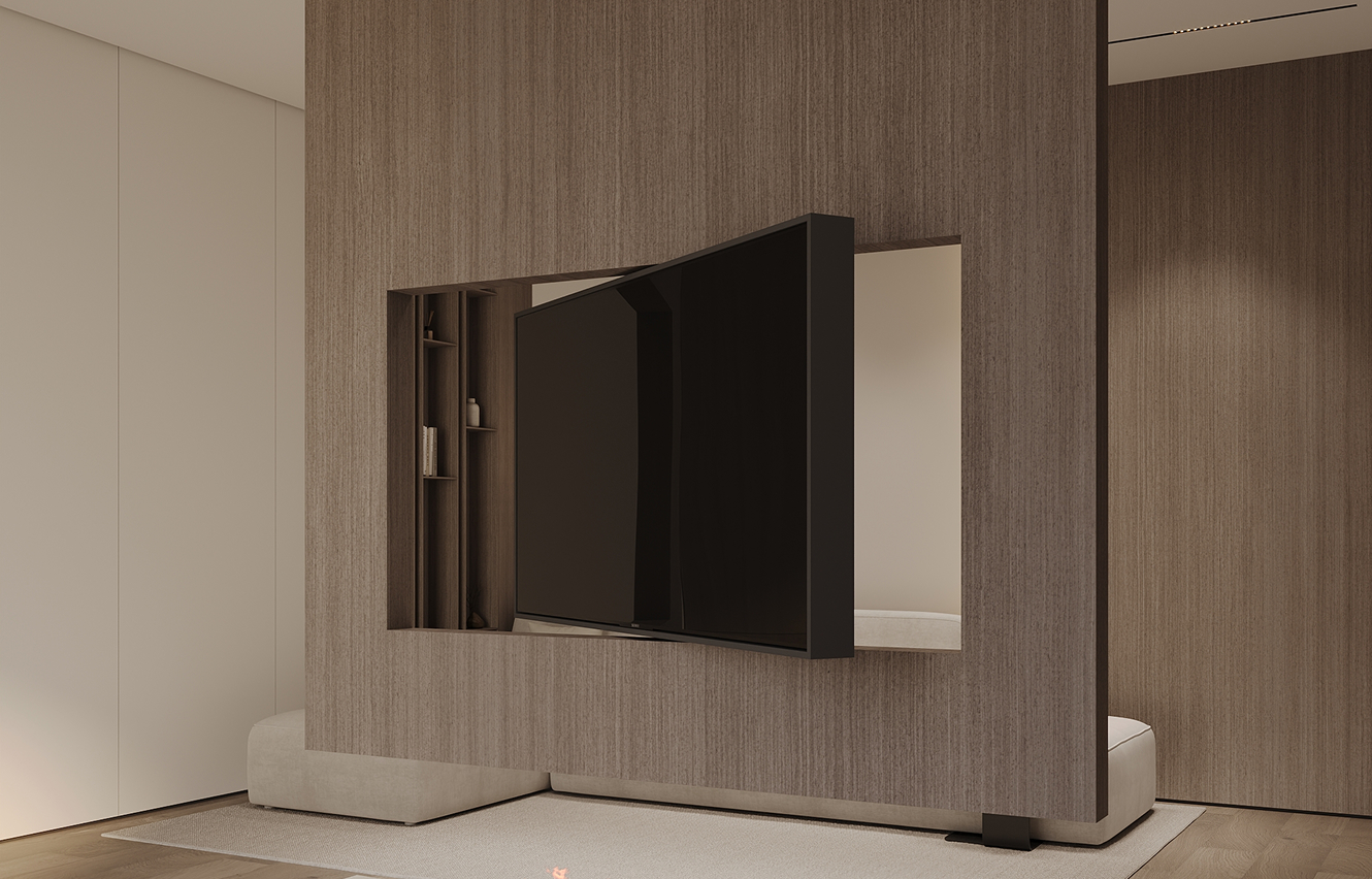 Luxury villa in Abu Dhabi featuring contemporary ceiling fixture by Rayfitout.