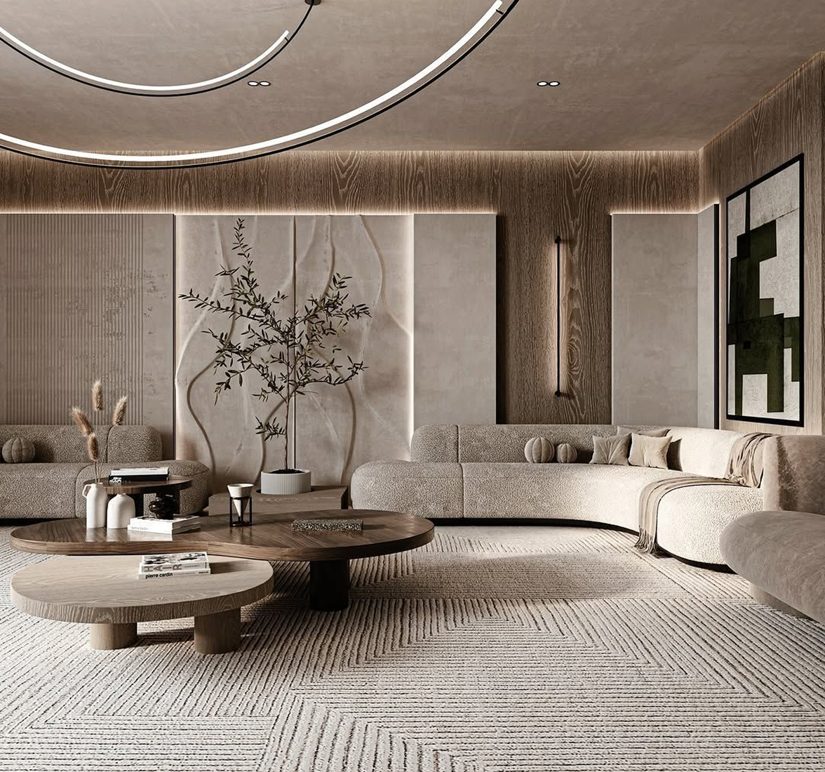 Modern majlis interior design in a luxury villa in Dubai by an award-winning interior design firm.