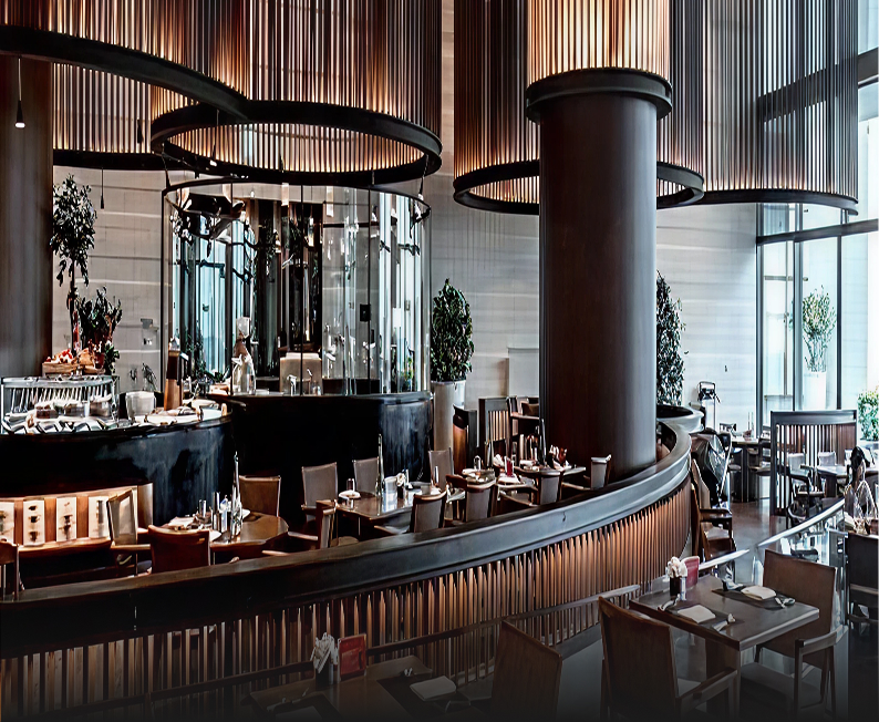 Villa Interior design featuring bespoke joinery and marble flooring