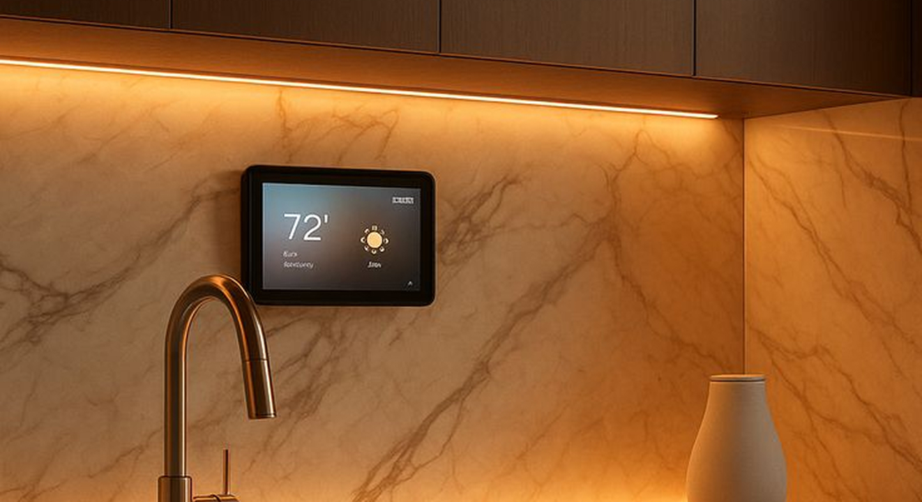 Minimalist living room interior design with floor-to-ceiling windows.