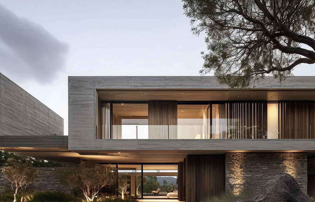 Modern living room interior featuring built-in bookshelf and bespoke joinery in Abu Dhabi.