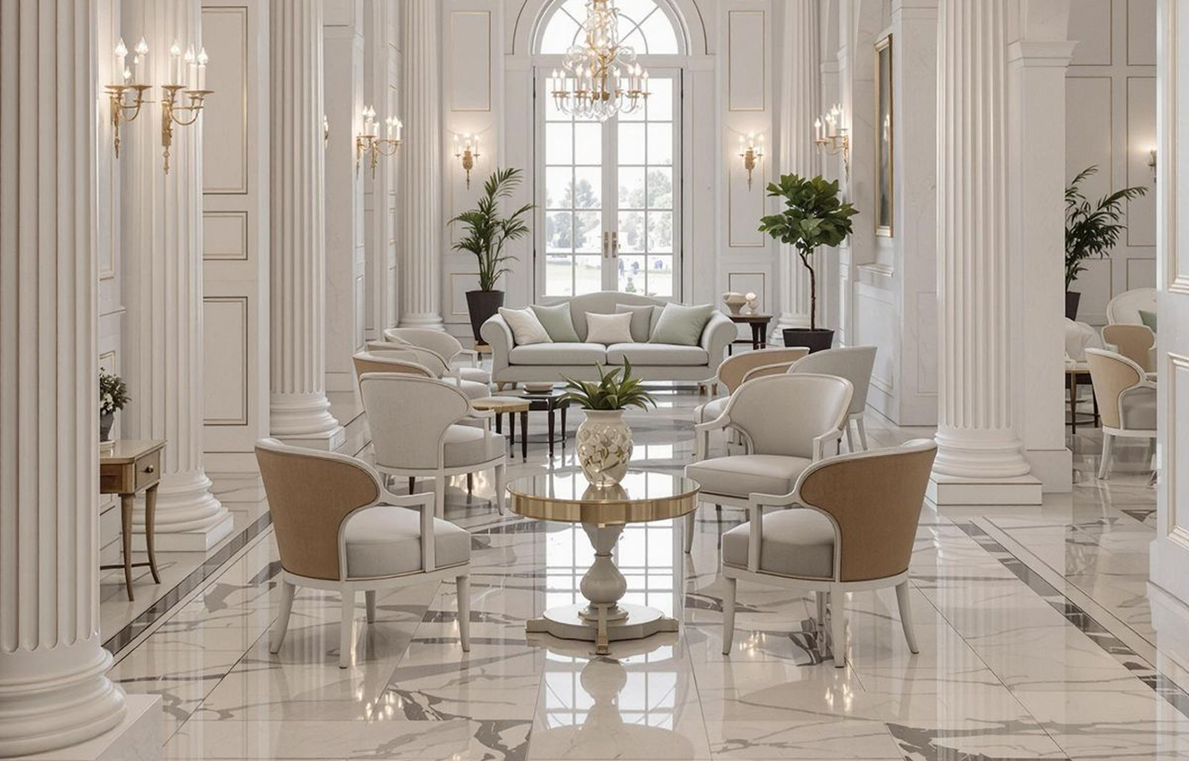 Contemporary villa in Abu Dhabi featuring decades of expertise in interior design by Rayfitout.