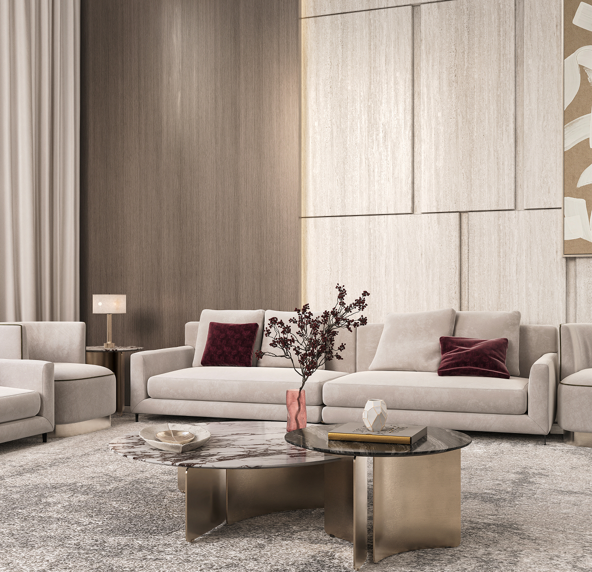 Turnkey majlis interior design services by Rayfitout in Dubai.