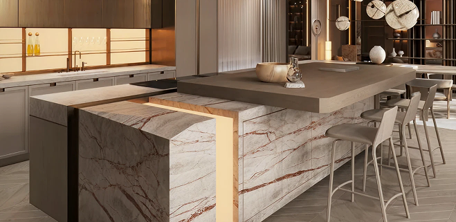 Open Kitchen Design for Modern Villas in Abu Dhabi