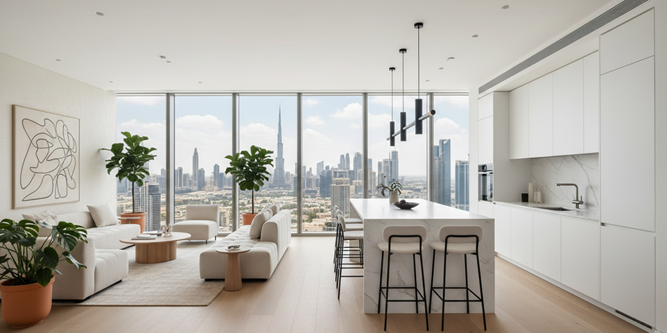 Modern apartment interior design in Dubai