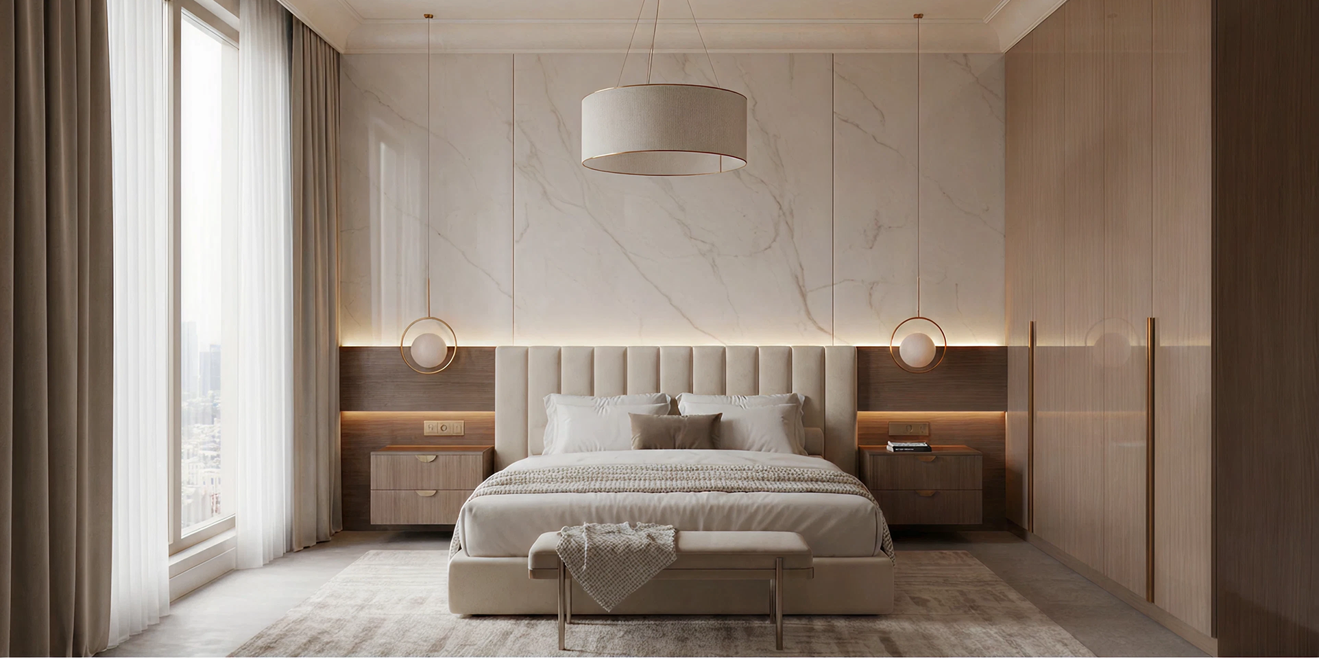 2D technical drawings and 3D renderings for an interior project