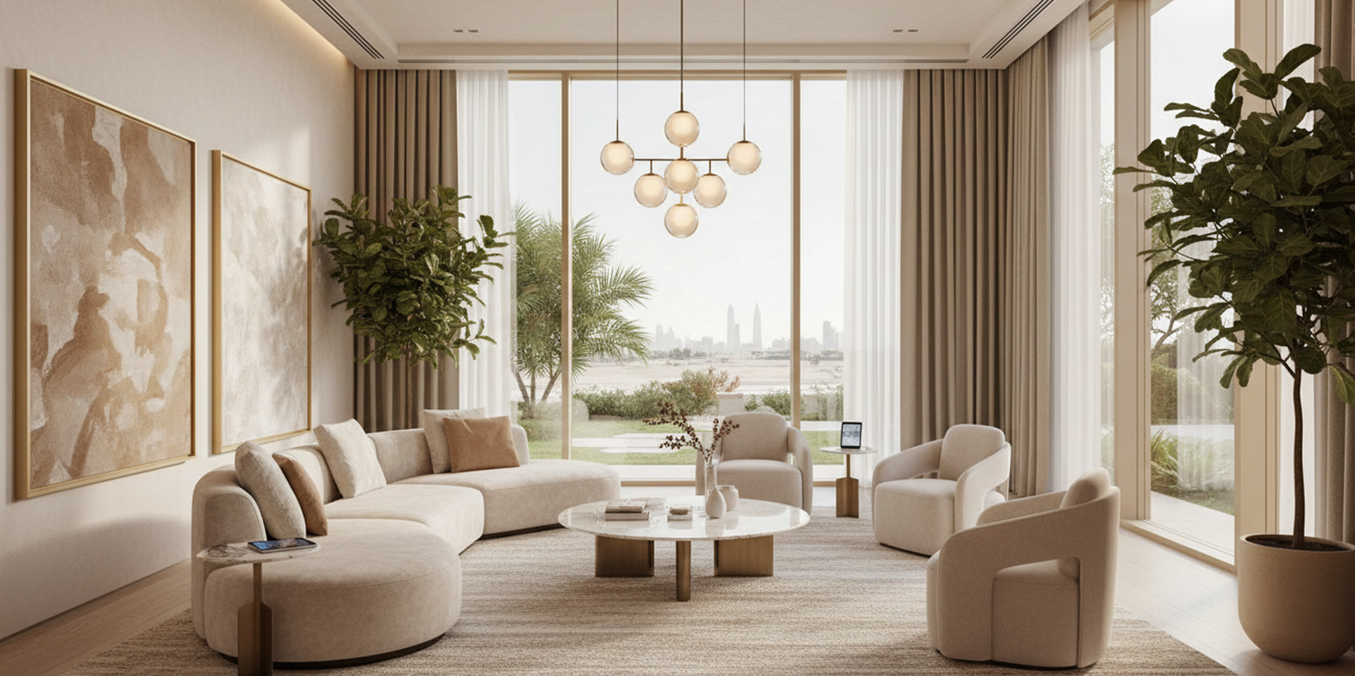 Interior designer presenting design deliverables to a Dubai homeowner