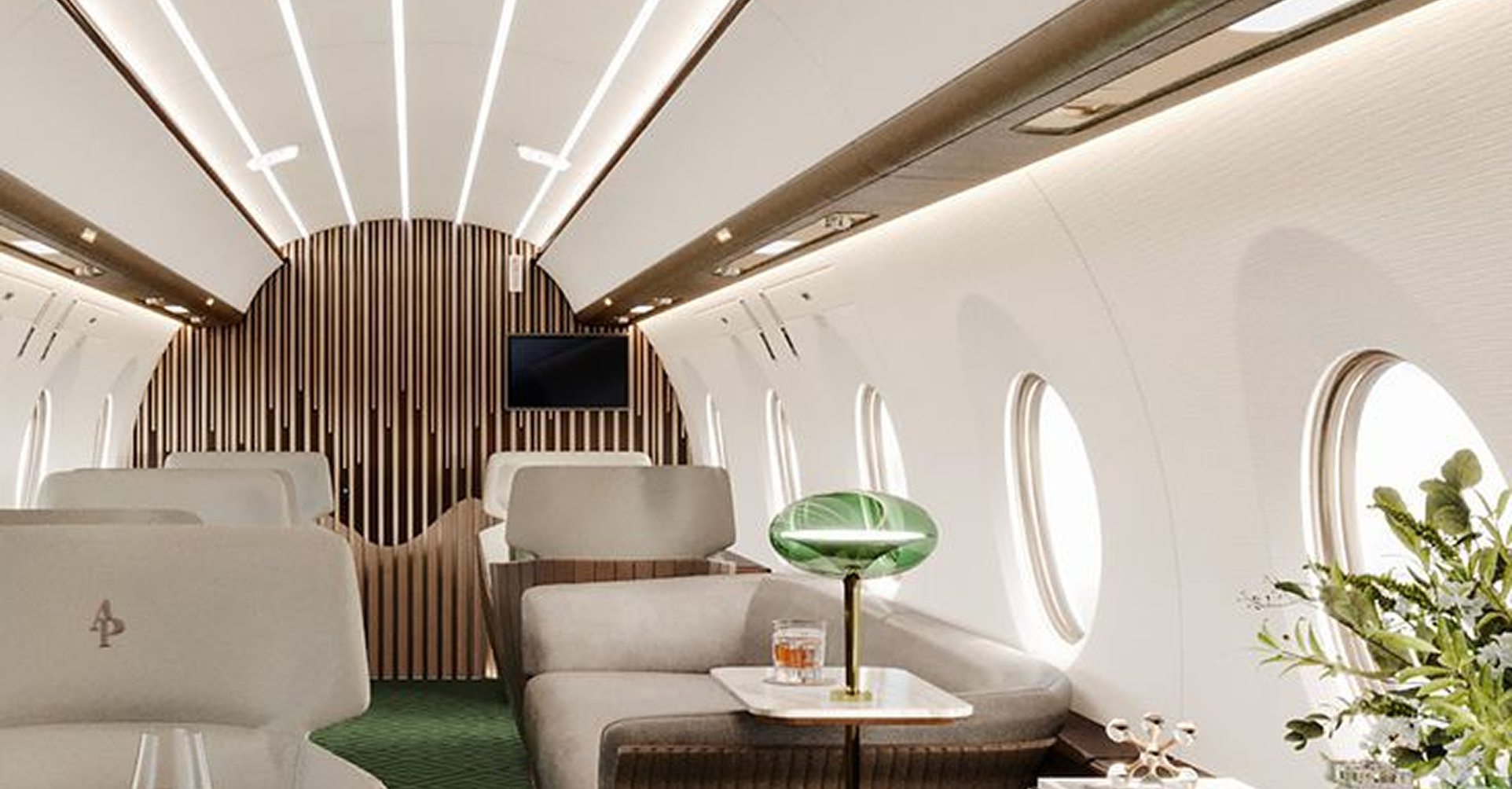 Private jet interior refurbishment in progress