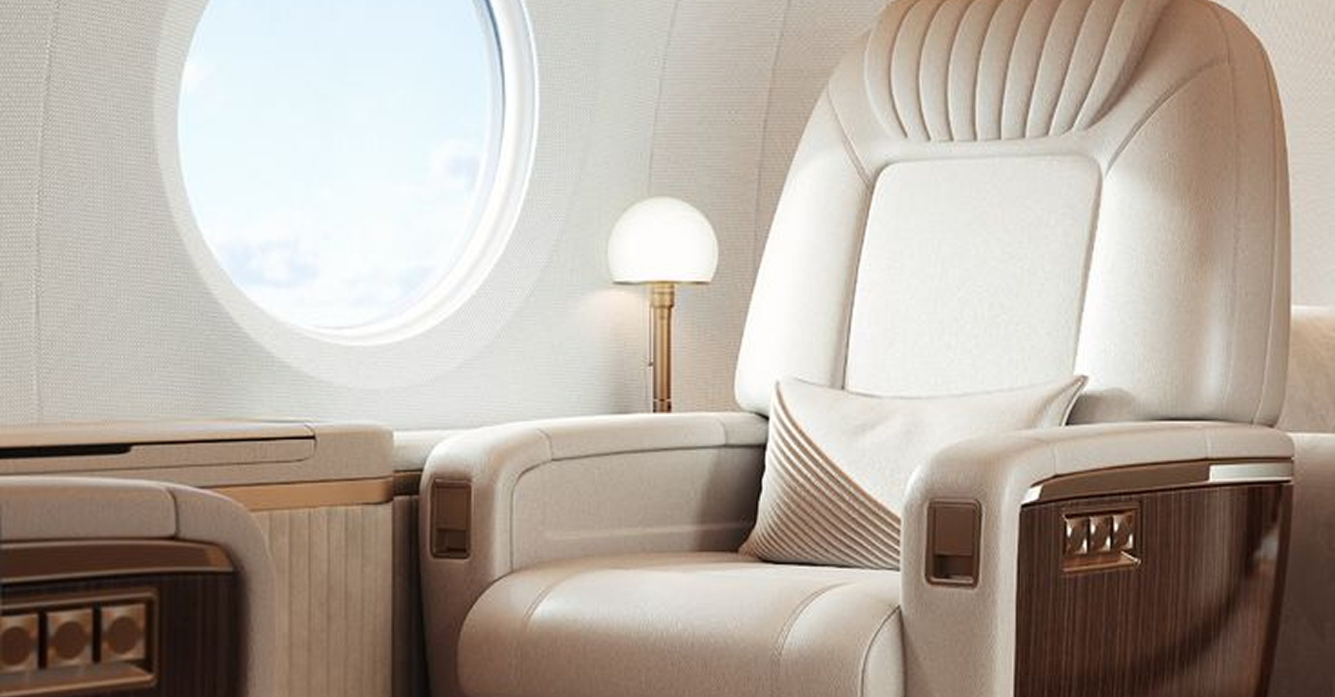 Light and midsize private jet cabin interiors