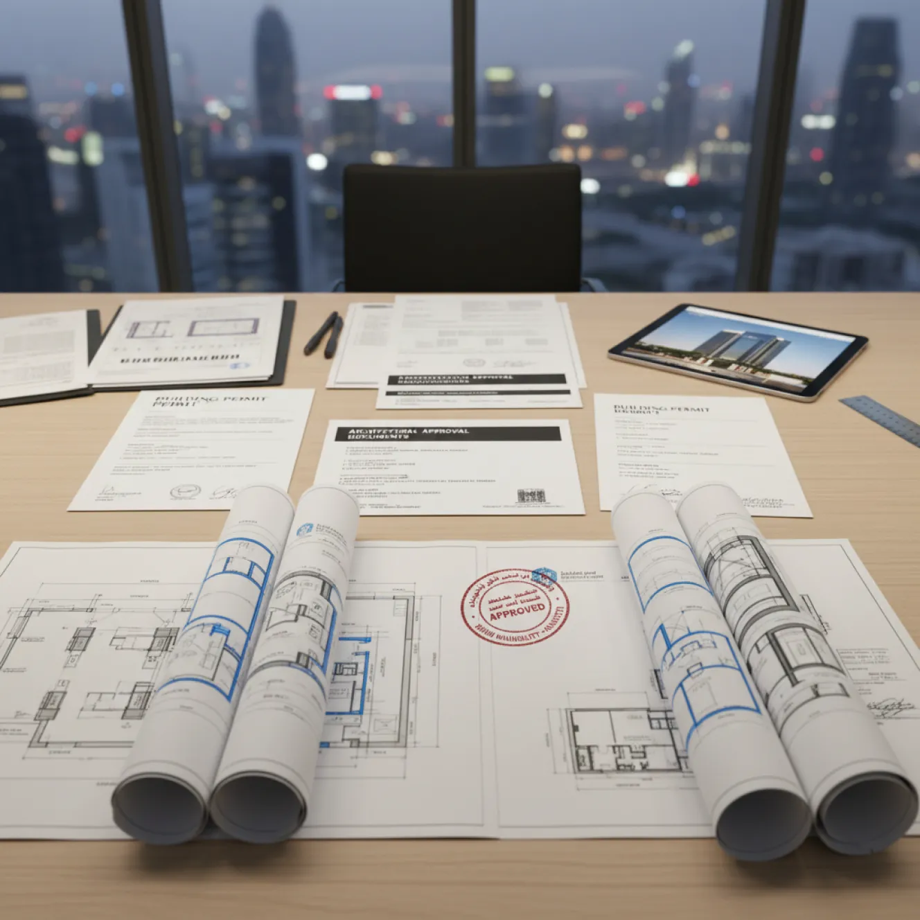 Villa renovation approval drawings and permit documents