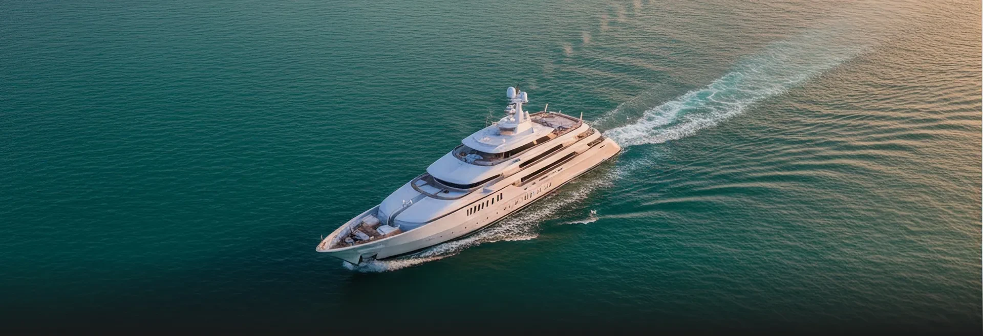 Luxury superyacht cruising off the Dubai coast