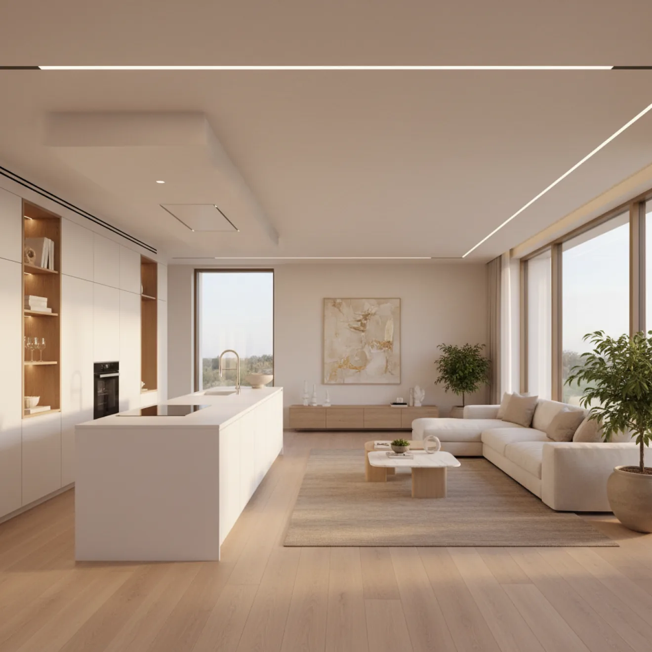 Turnkey villa renovation with open-plan kitchen and living area