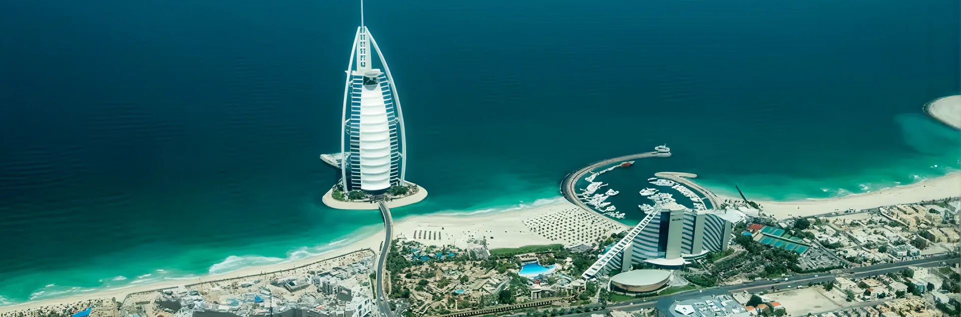Aerial view of the Dubai coastline near Umm Al Sheif