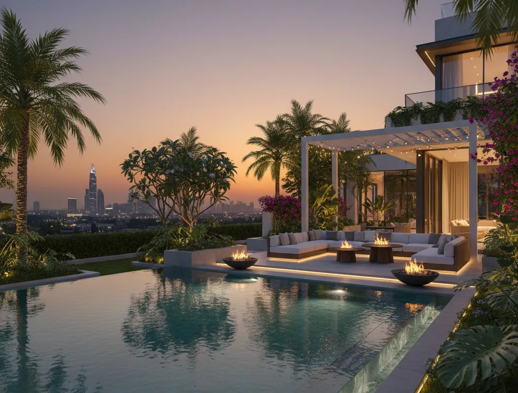 Outdoor pool terrace and landscape renovation at a District One villa