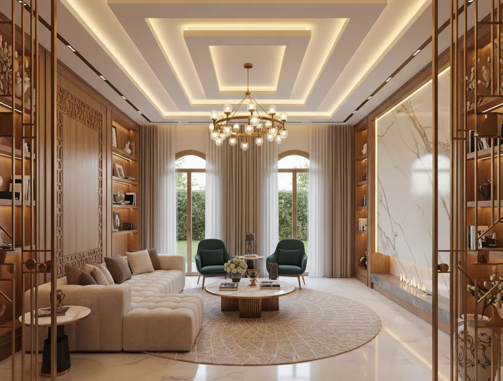 Villa interior renovation in District One with wall panelling and feature lighting