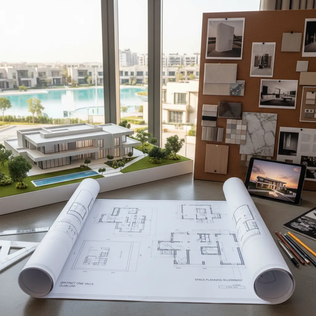 Villa floor plans and architectural model for reworking a District One villa layout