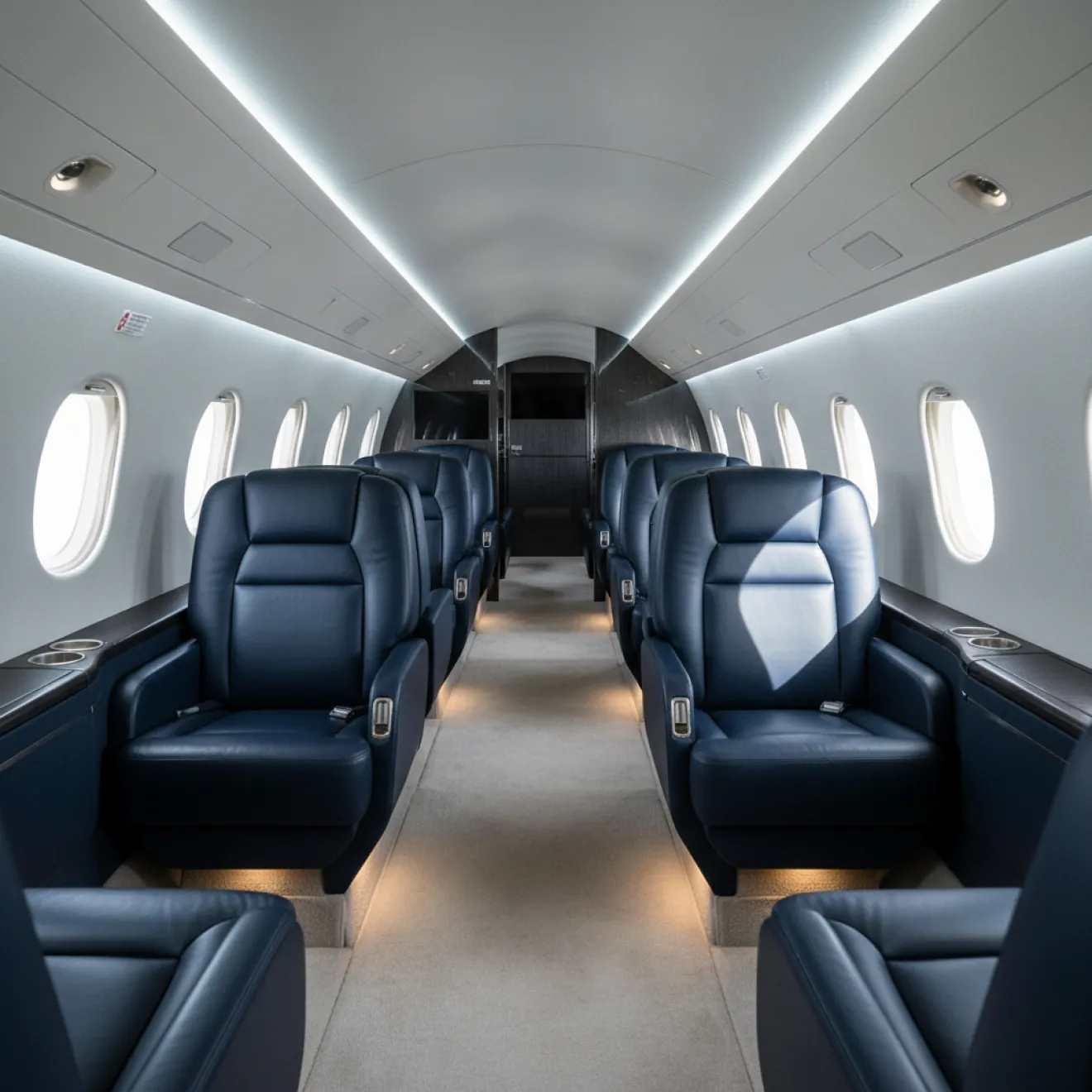 Refurbished Gulfstream cabin seats
