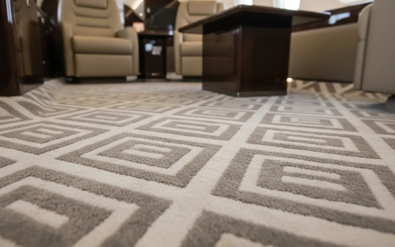 Aircraft flooring upgrade in a private jet galley