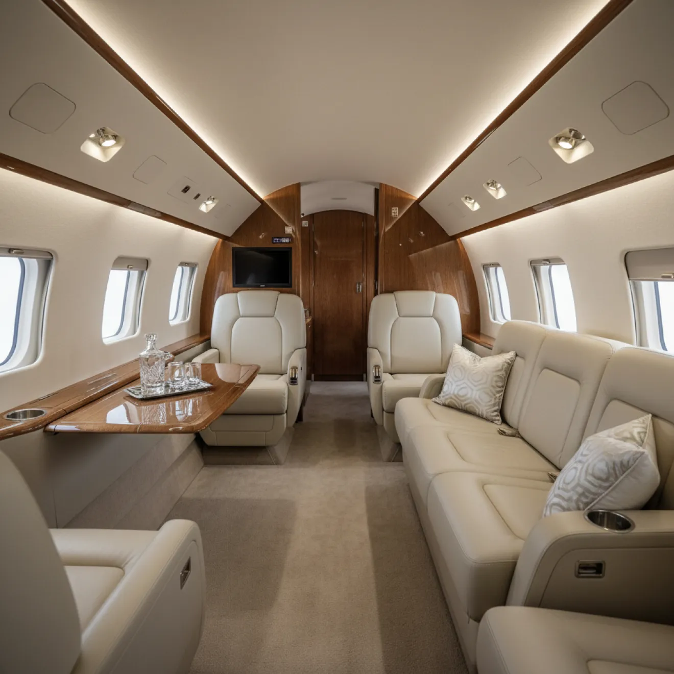 Refurbished Bombardier cabin presented for sale or charter