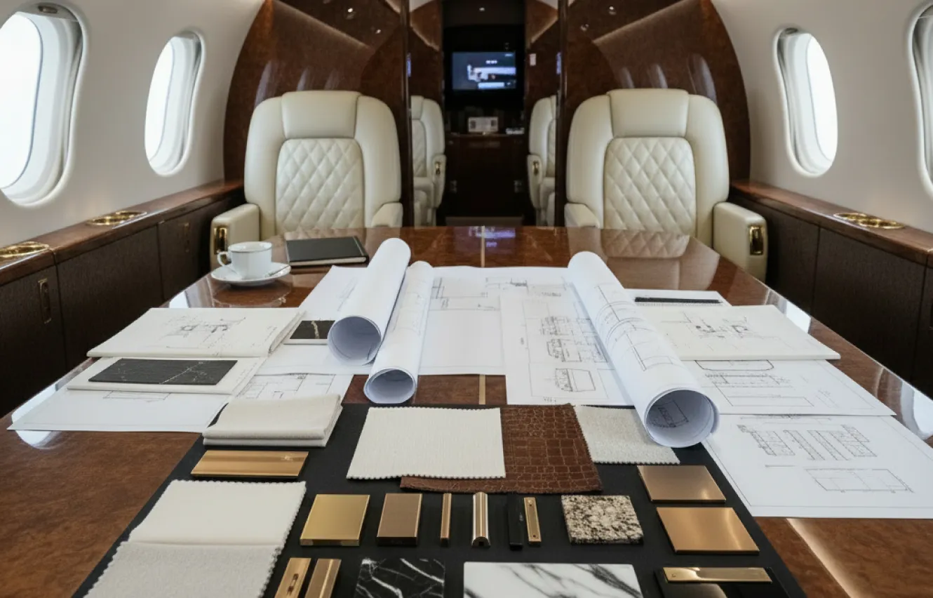 Bombardier refurbishment management with design drawings and samples