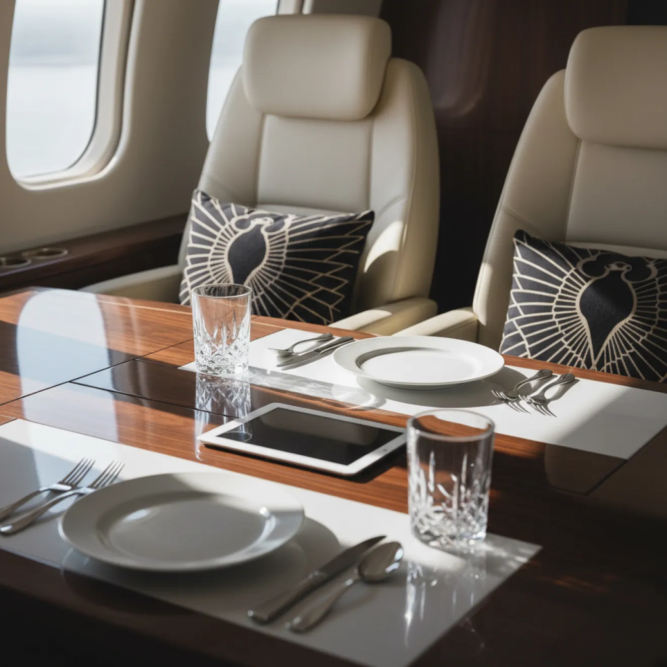 Falcon cabin conference and dining seating configuration