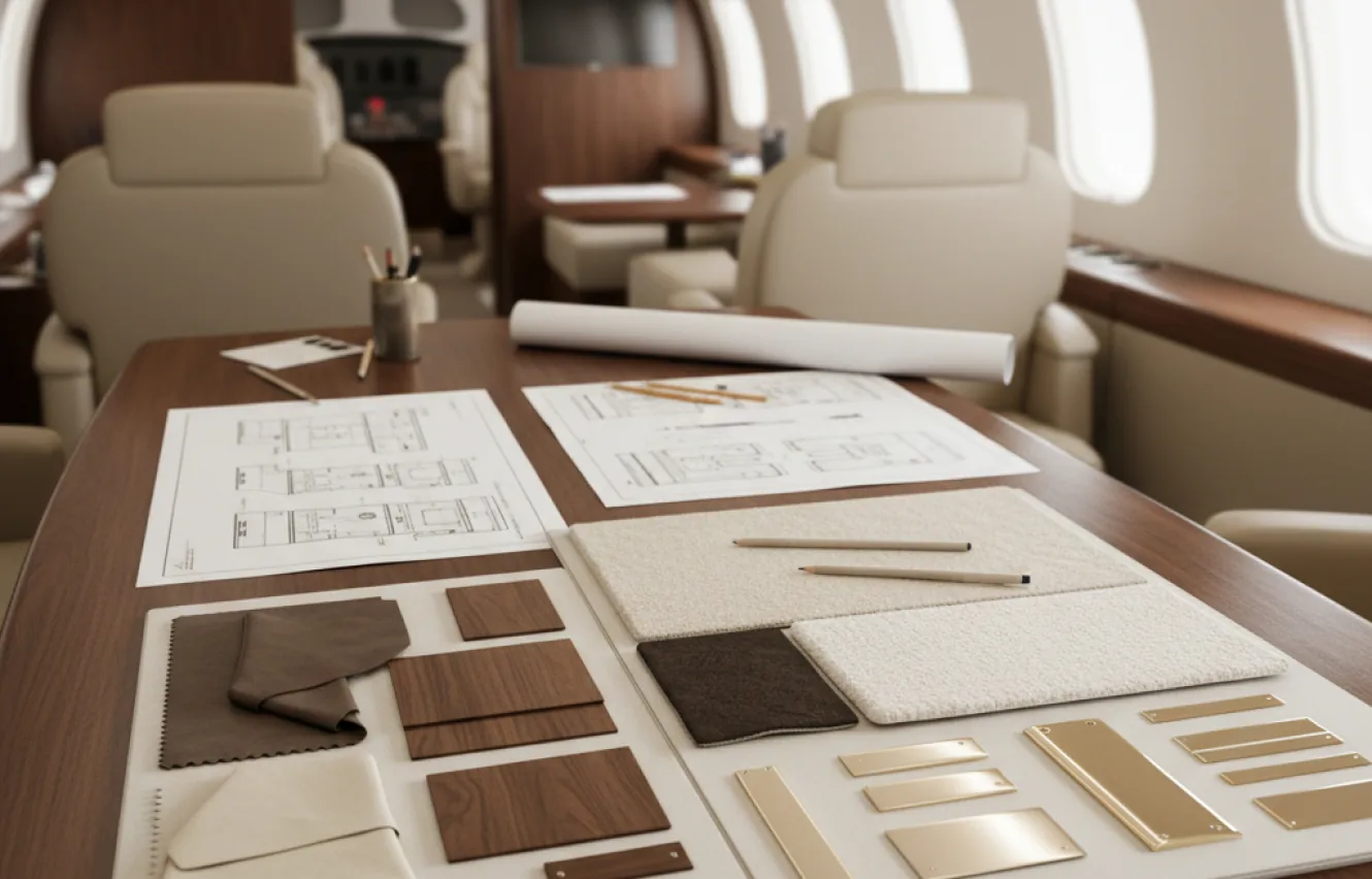 Integrated jet interior design process