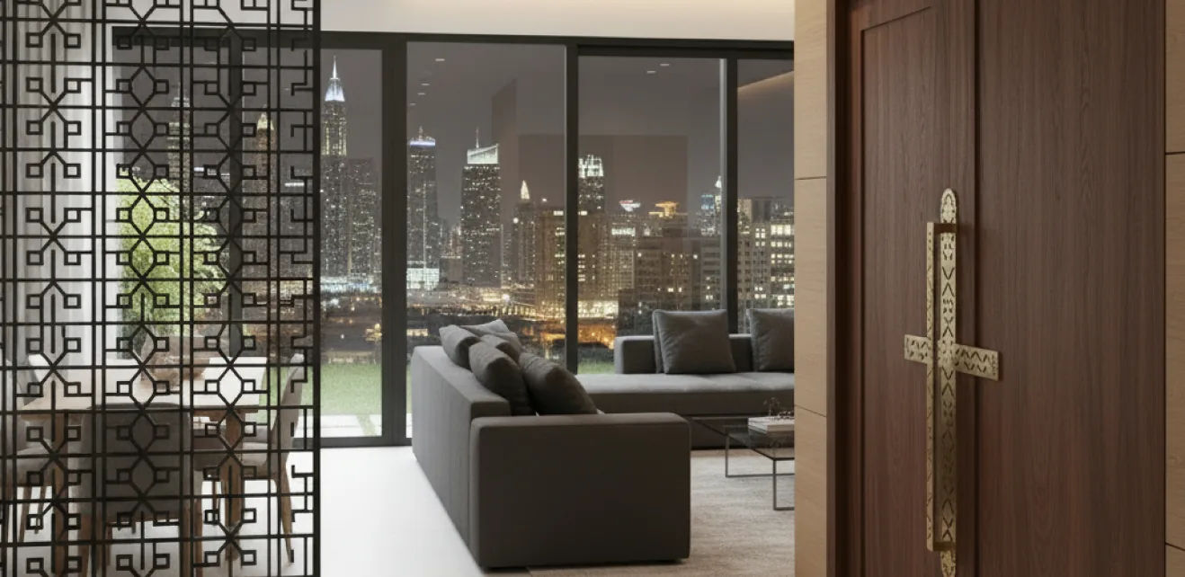 Custom doors, windows and interior screens in a Dubai residence