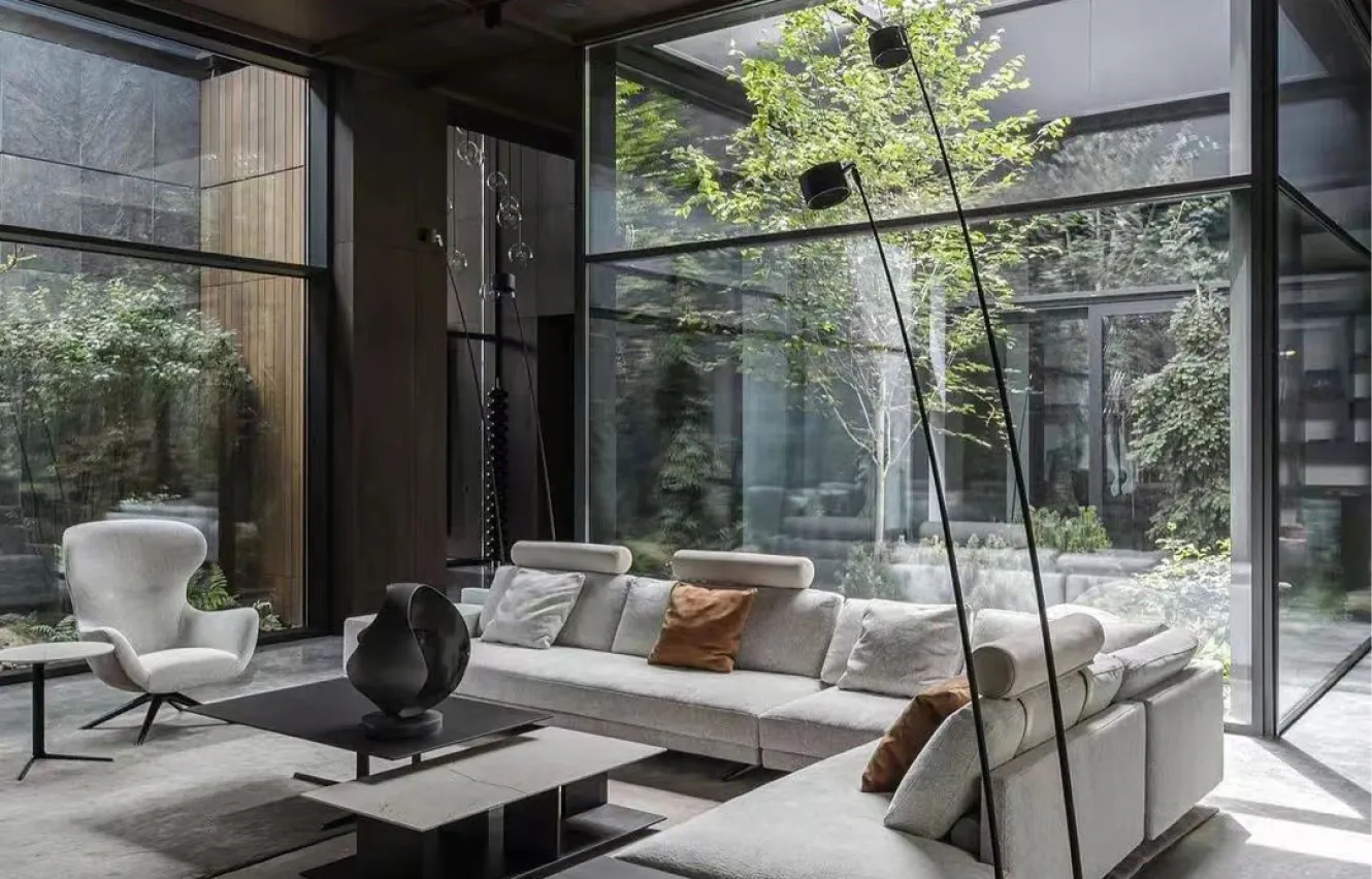 Quality-controlled residential fit out with double-height glazing