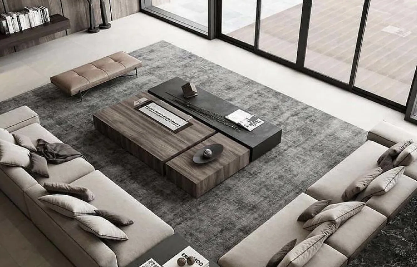 Bespoke residential living room with custom seating and joinery