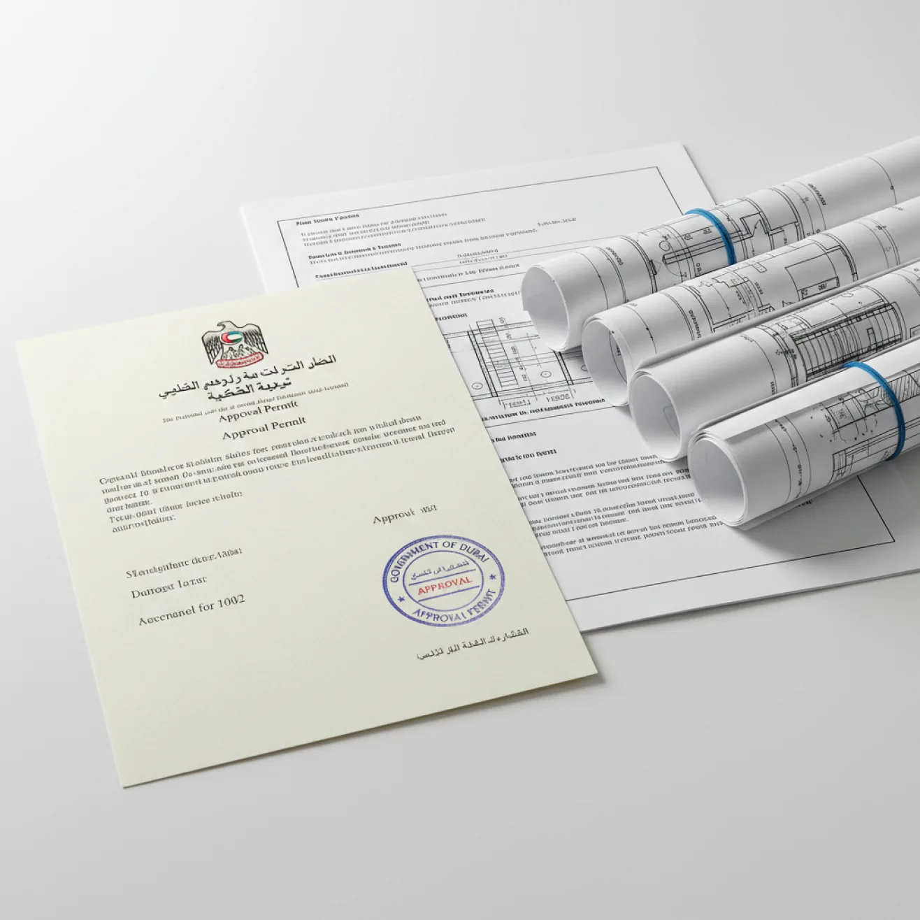 Authority approval certificate and technical drawings for DEWA, DDA and Trakhees