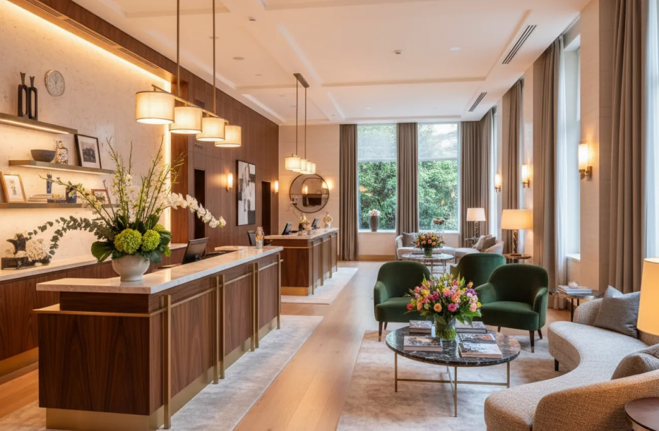 Hotel reception and lounge designed around the guest journey