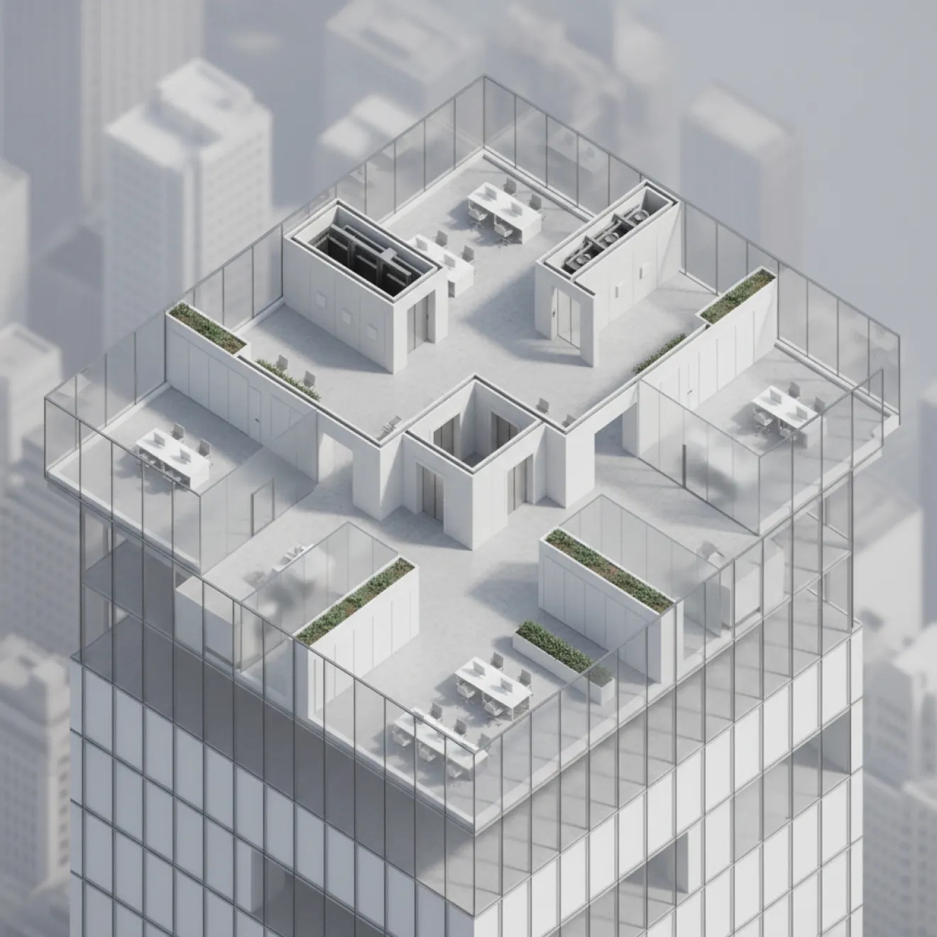 3D model showing tower floor sequencing