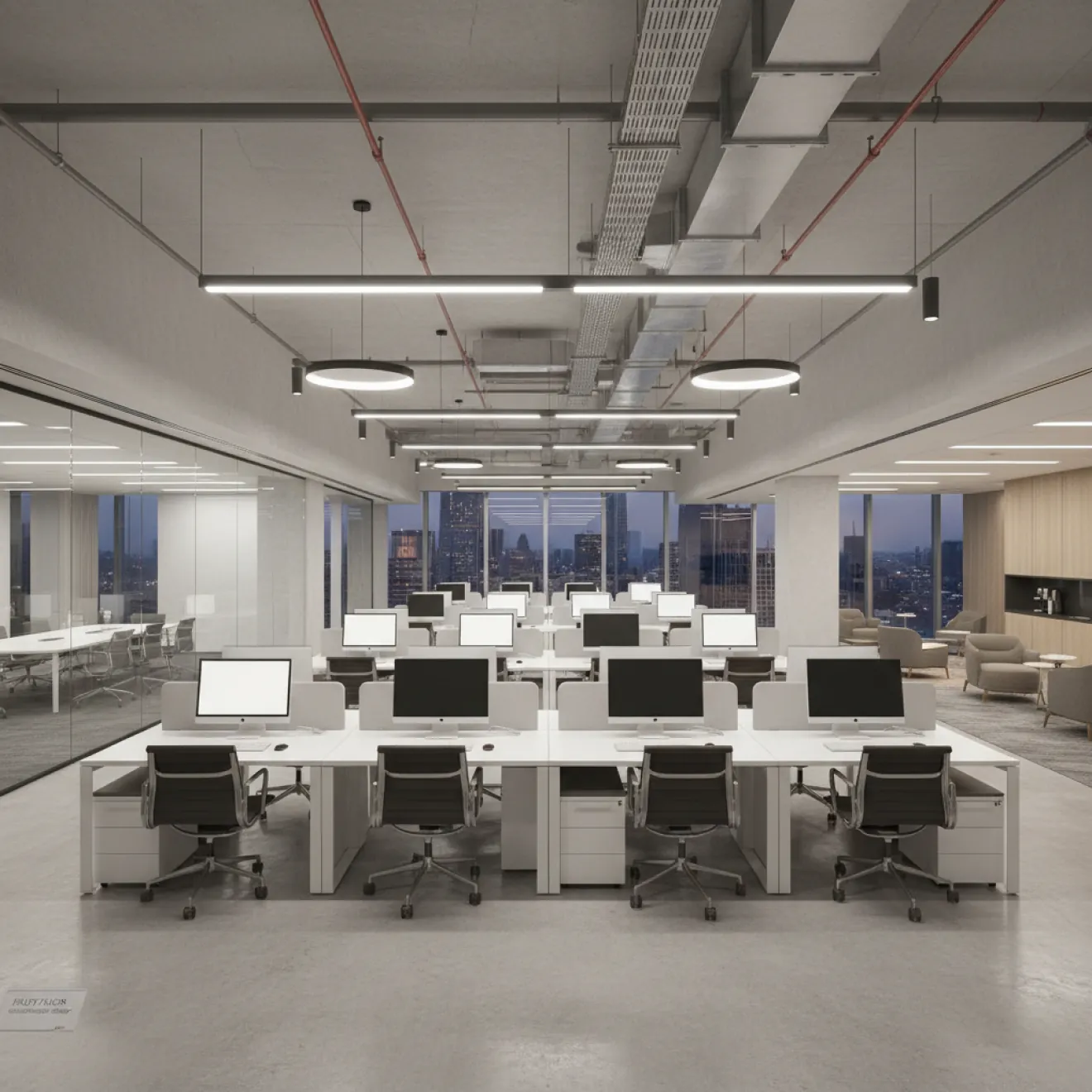 Pilot office floor completed in a commercial tower