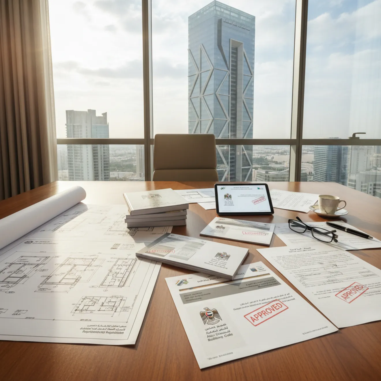 Approval drawings and permits for an Abu Dhabi high-rise