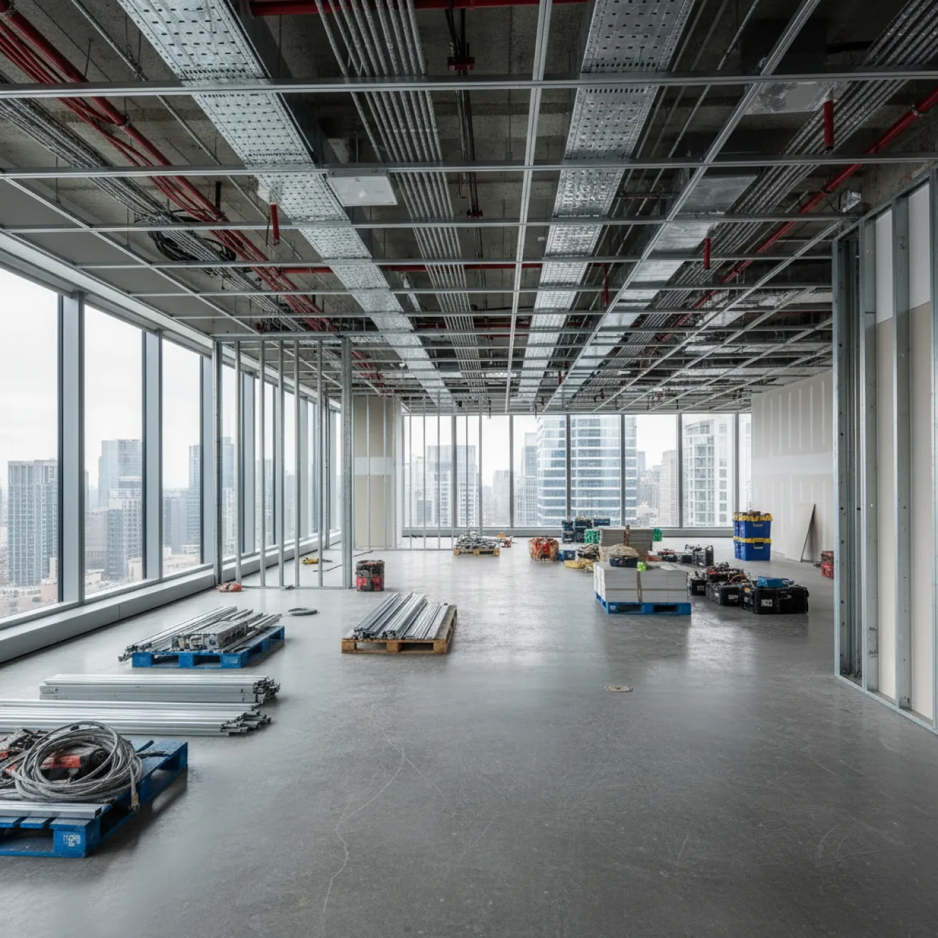 Open tower floor prepared for fast-track fit out