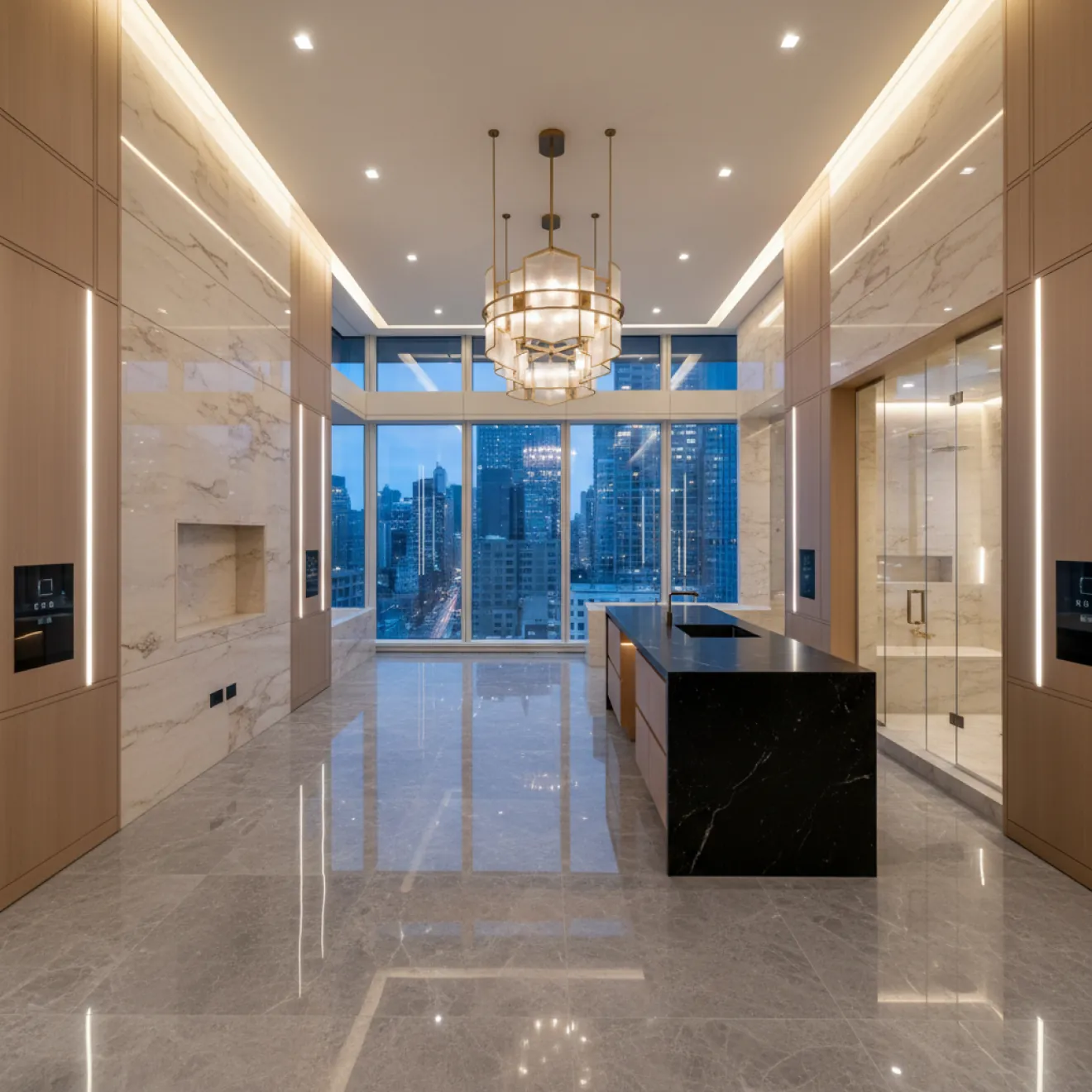 Finished tower apartment kitchen meeting quality standards