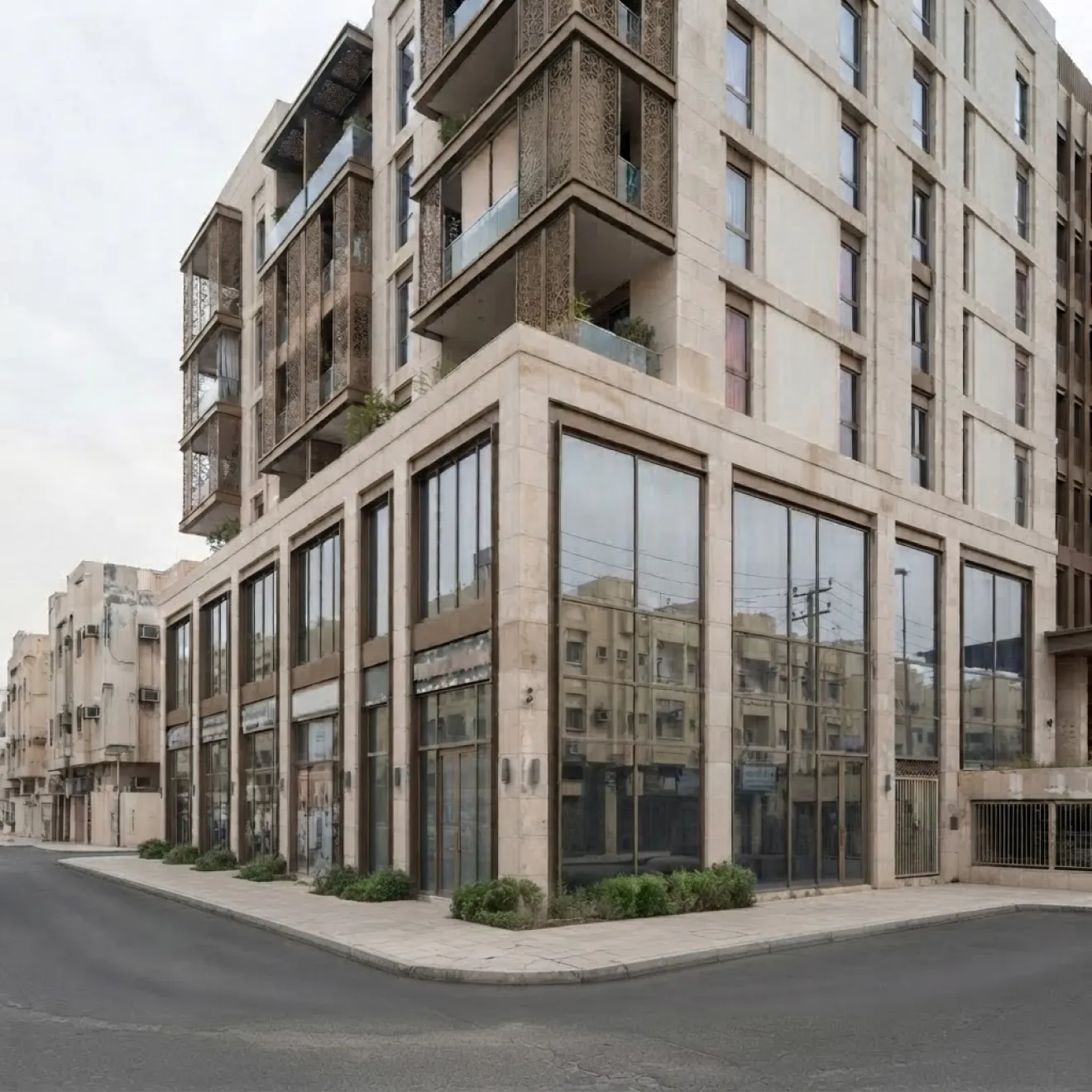 Boutique residential and mixed-use building with ground-floor retail