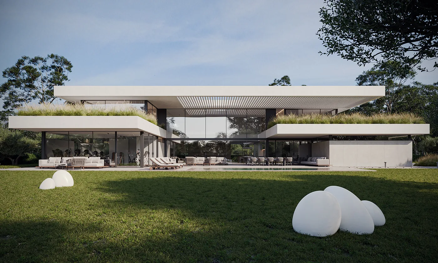 Private villa in Cape Town with garden terraces, a luxury villa interior design project by Rayfitout in Africa