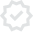 Checkmark inside a gear icon representing settings or confirmed action.
