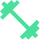 Green dumbbell with hexagonal weights on each end.
