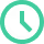 Clock face showing time at approximately 7:00 within a green circular border.