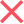 Red cross mark icon on transparent background.