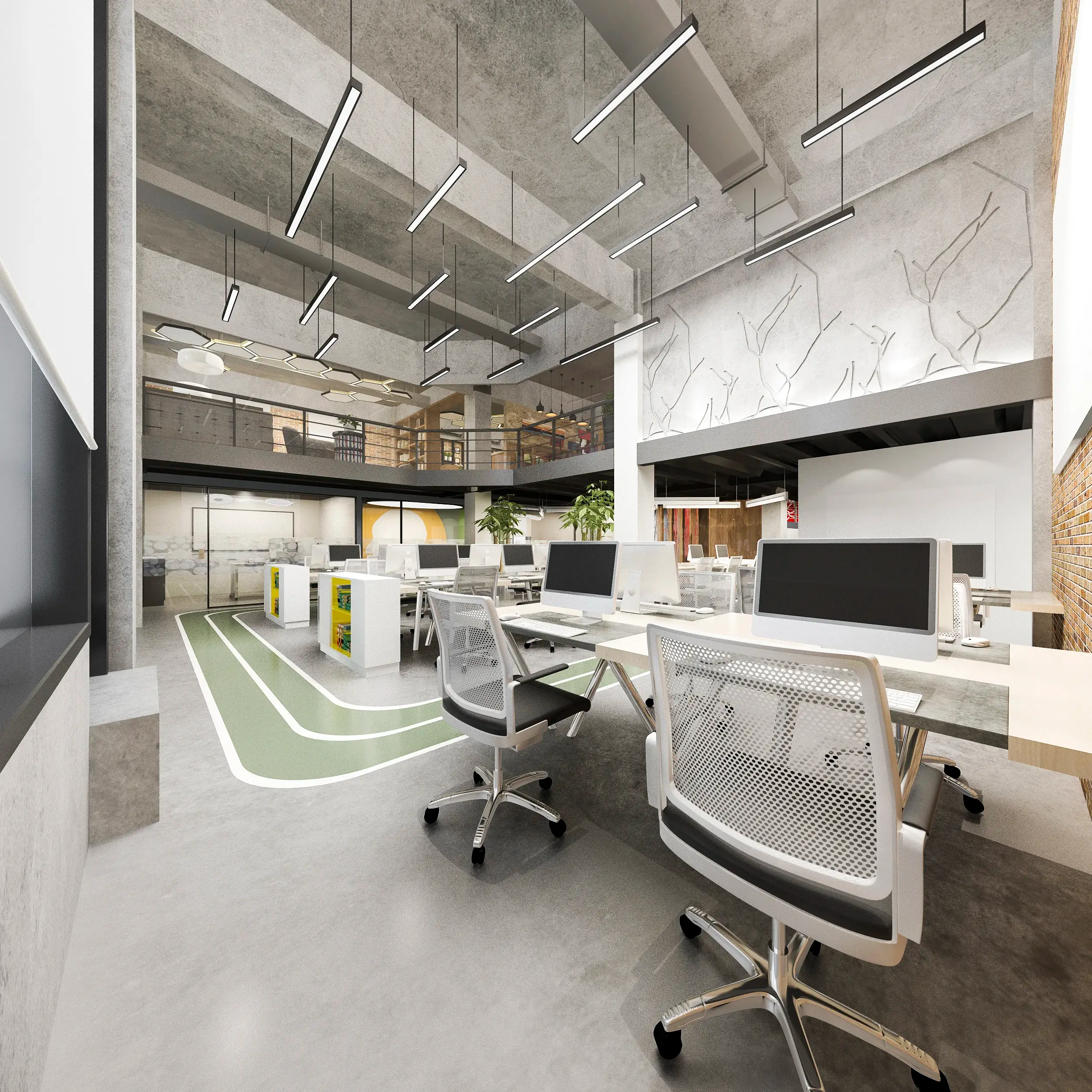office floor with furniture and computers