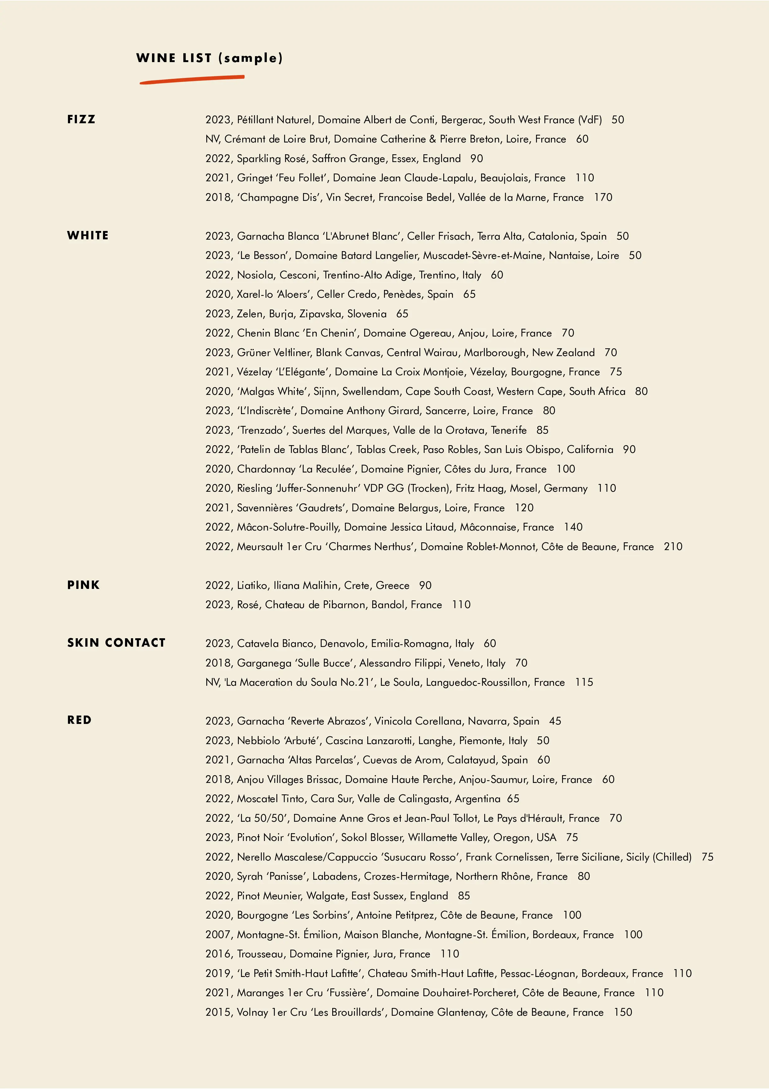Wine List Item 1
