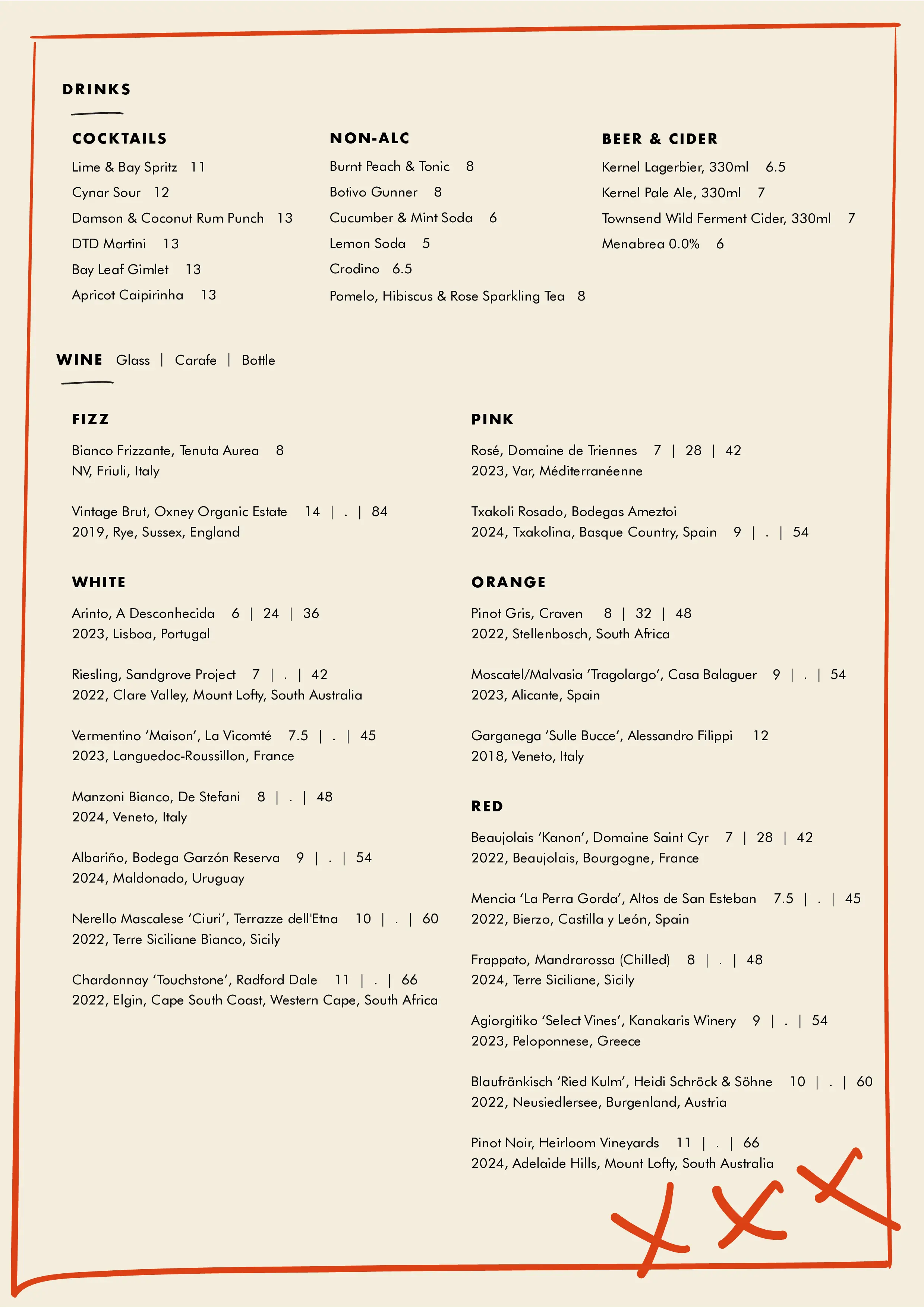 Restaurant Drinks