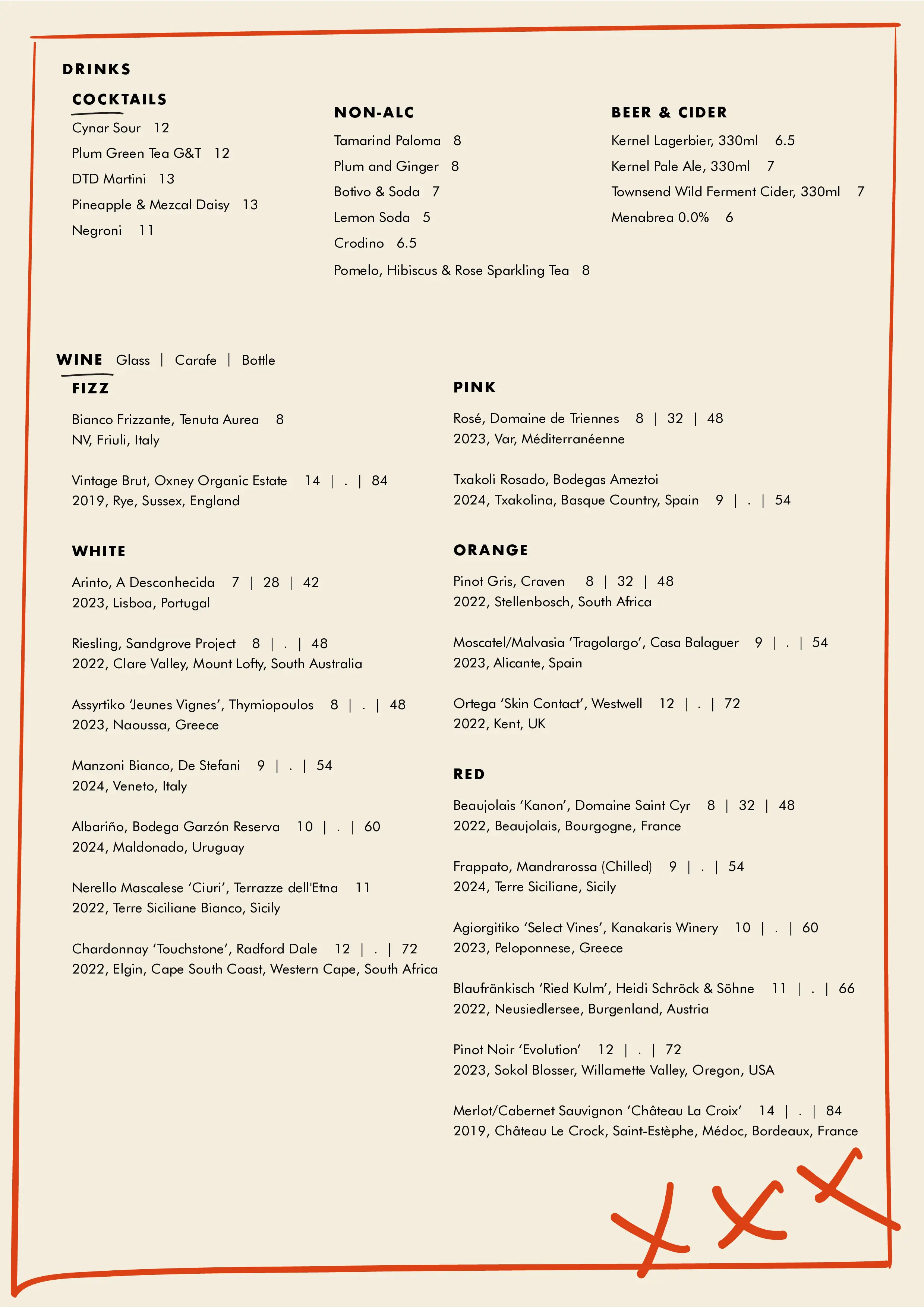 Restaurant Drinks