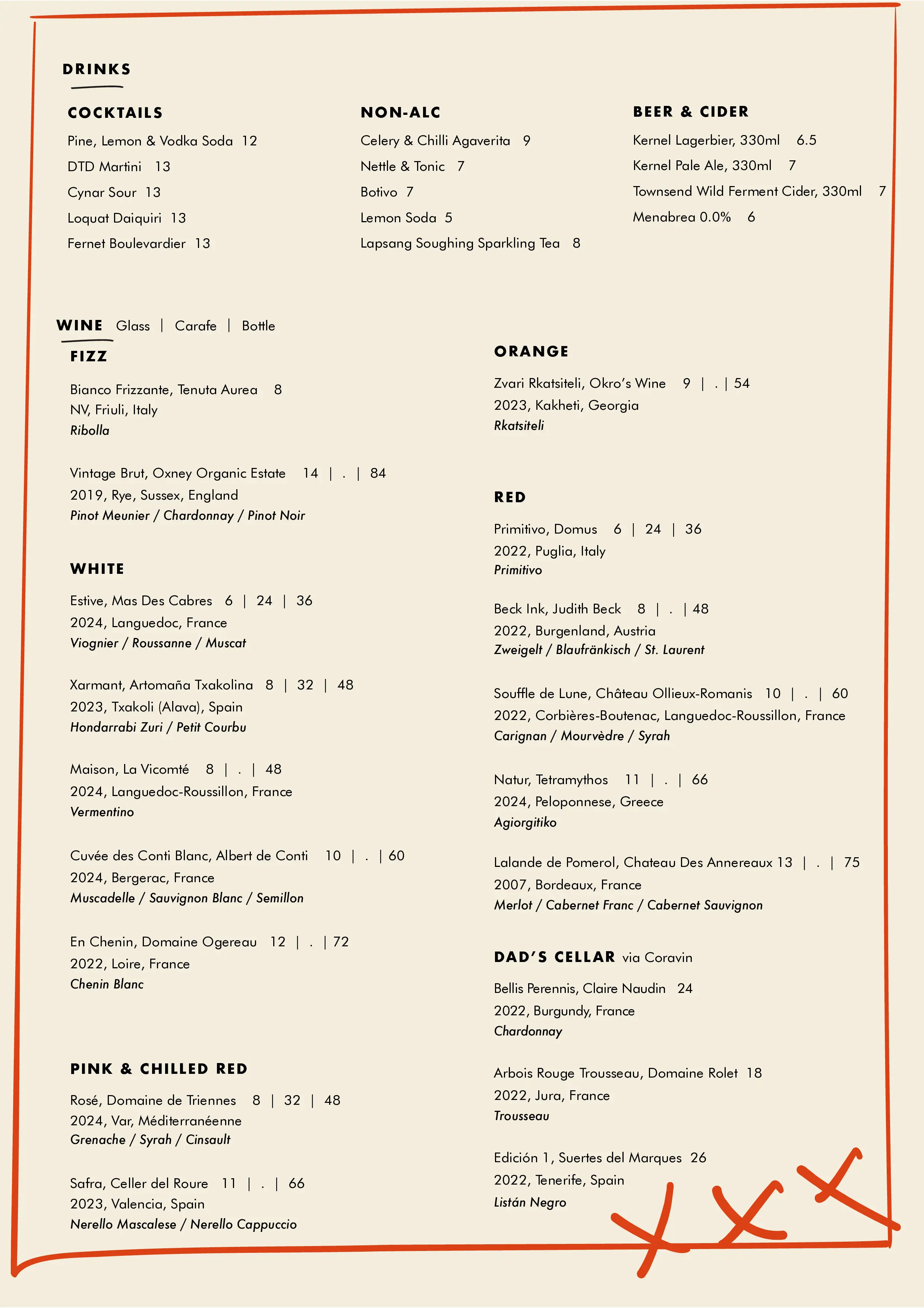 Restaurant Drinks