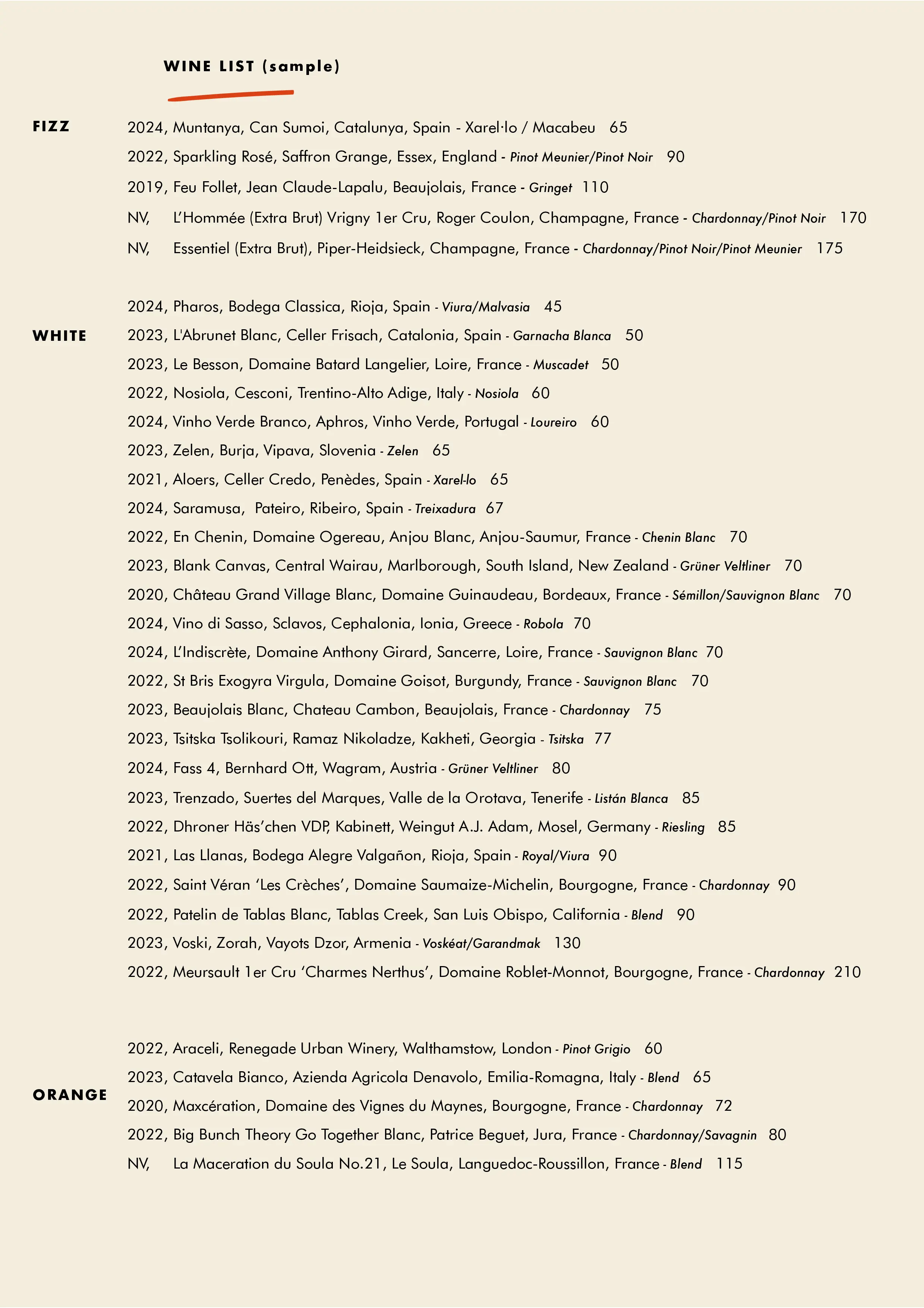 Wine List Item 1