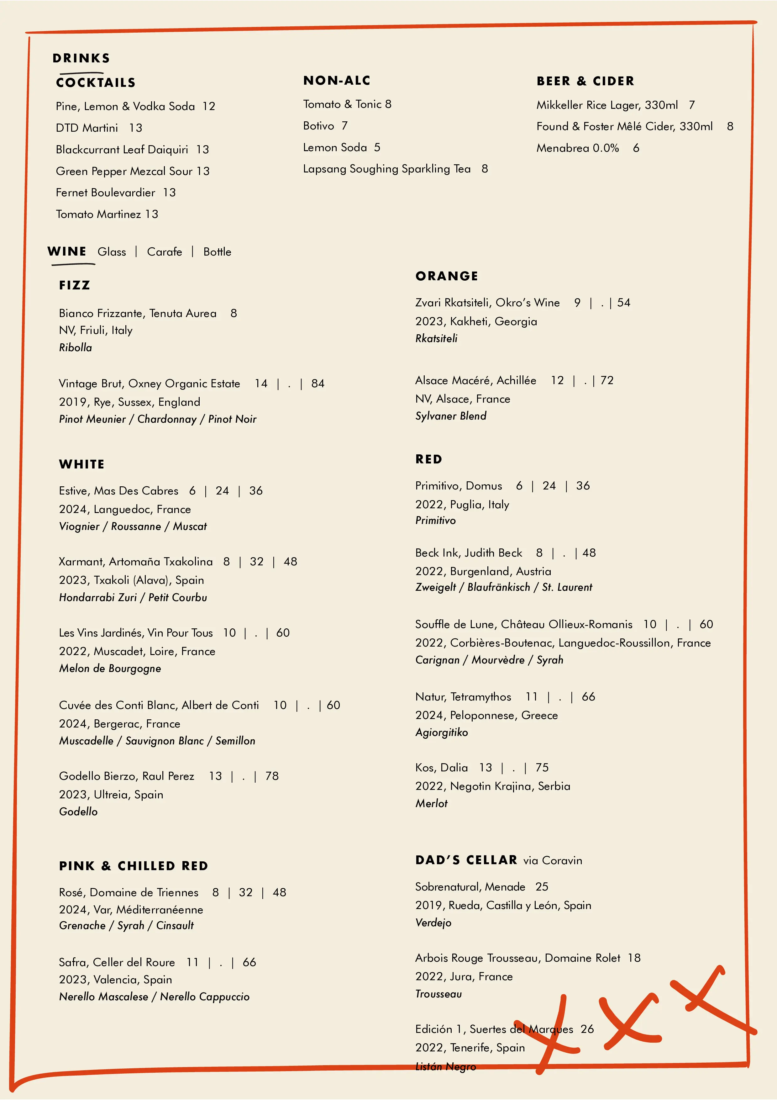 Restaurant Drinks